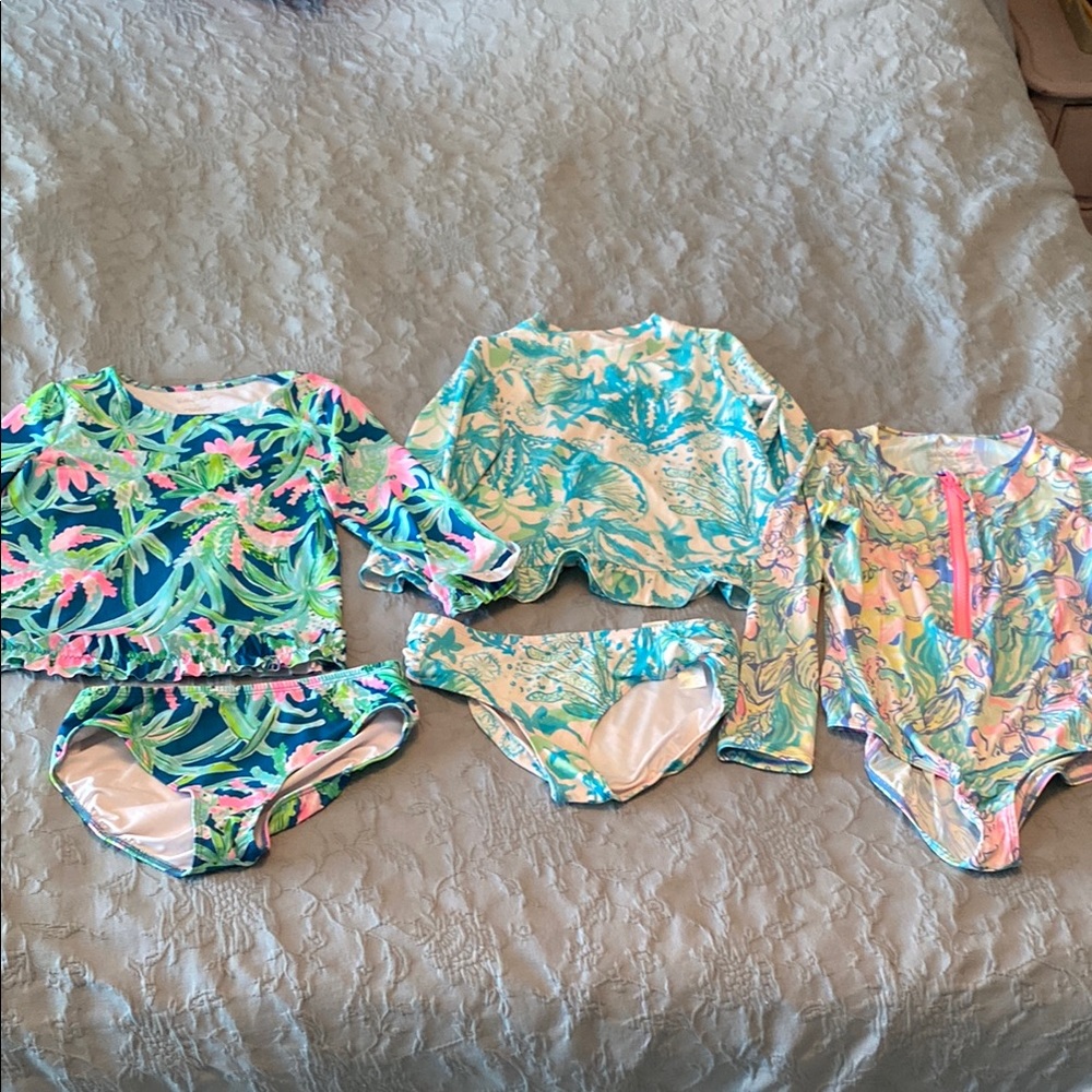 Girl Lilly Pulitzer Swimsuit Rashgaurd Lot size 12